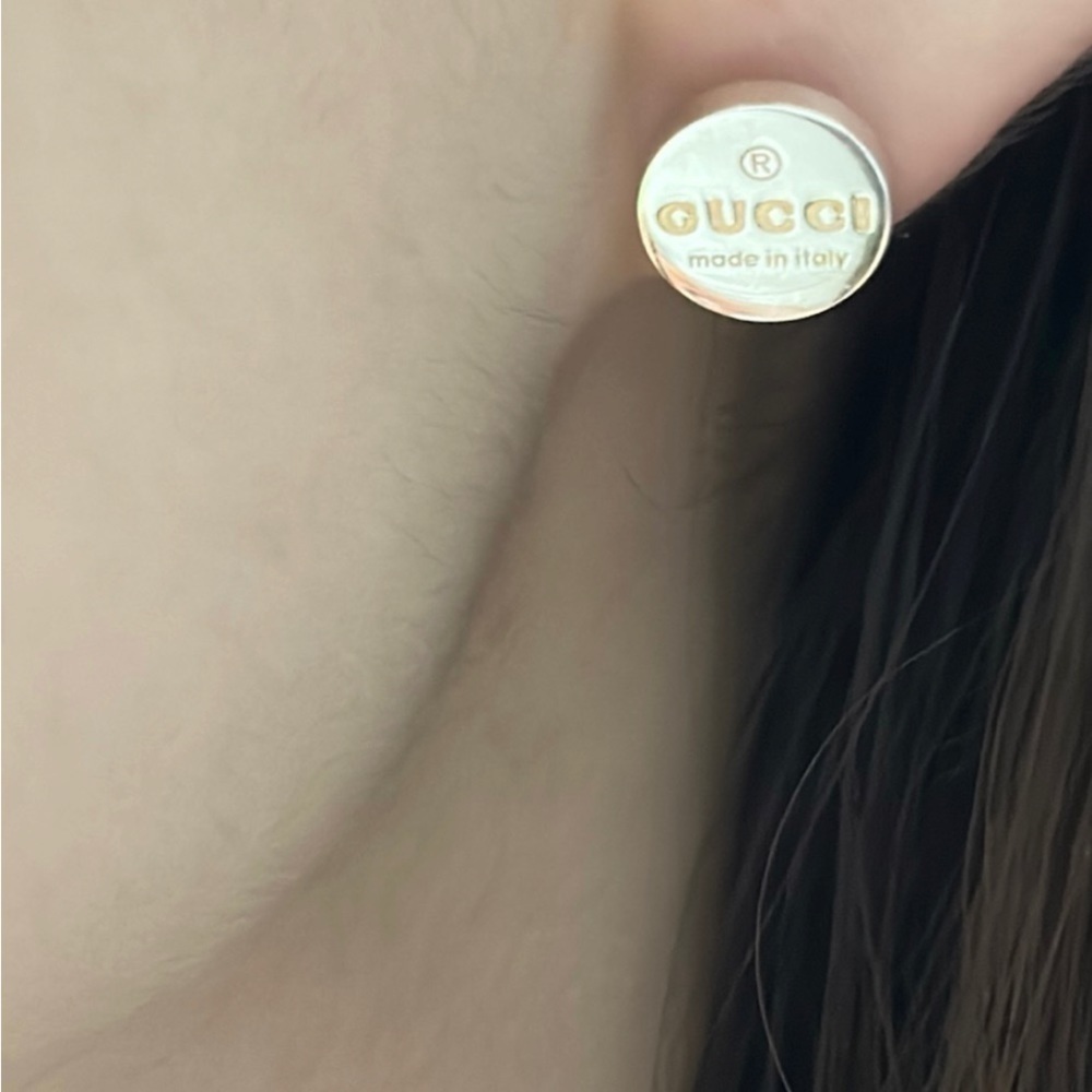 Gucci 925 Silver Earrings Authentic 100%